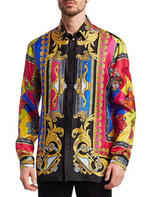 men pink versace shirt|Versace shirt men's size chart.